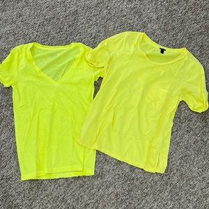 J Crew Neon yellow tshirts bundle